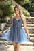 Chic A-Line Tulle Short Party Dresses with Straps V-neck Beadings Formal Dress - Prom Dresses