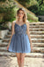 Chic A-Line Tulle Short Party Dresses with Straps V-neck Beadings Formal Dress - Prom Dresses