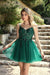 Chic A-Line Tulle Short Party Dresses with Straps V-neck Beadings Formal Dress - Prom Dresses