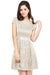 Chic Crew Neck Lace Mini Party Dress with Sash Short Formal Dress - Champagne / US 2 - Prom Dresses