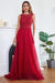 Chic Crew Neck Tulle Lace Aline Evening Dress Sleeveles Beading Party Wear Dress - Prom Dresses