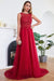 Chic Crew Neck Tulle Lace Aline Evening Dress Sleeveles Beading Party Wear Dress - Prom Dresses