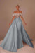 Chic Glitter Off-Shoulder Satin Mermaid Chapel Train Wedding Dress - evening dresses