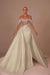 Chic Glitter Off-Shoulder Satin Mermaid Chapel Train Wedding Dress - evening dresses