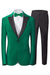 Blake Chic Green Peaked Lapel Two Pieces Velvet Men Suits For Prom
