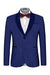 Feiix Chic Navy Blue Shawl Lapel Two Pieces Jacquard Men Suits For Wedding