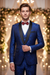 Chic Royal Blue Three Pieces Jacquard Men Suits For Wedding