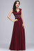 Bridelily Chiffon Burgundy V-Neck Cap Sleeve Bridesmaid Dress with Beadings