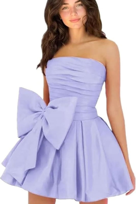 Satin Short Homecoming Dresses-Bridelily Satin Short Homecoming Dresses-Bridelily
