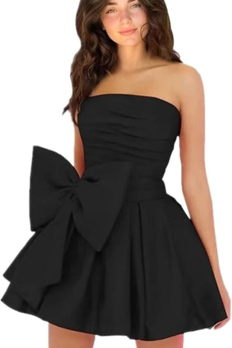 Satin Short Homecoming Dresses-Bridelily Satin Short Homecoming Dresses-Bridelily