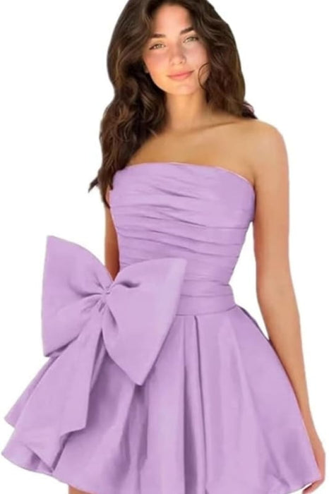Satin Short Homecoming Dresses-Bridelily Satin Short Homecoming Dresses-Bridelily