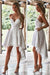 Chic White High-Low Dress Spaghetti Straps Lace Homecoming Gown - Prom Dresses