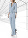 Elegant Mother of the Bride 2-Piece Chiffon Pantsuit with V-Neck and 3/4 Sleeves