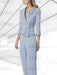 Elegant Mother of the Bride 2-Piece Chiffon Pantsuit with V-Neck and 3/4 Sleeves