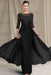 Black Chiffon Aline Mother of the Bride Dress