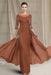 Terracotta Chiffon Aline  Mother of the Bride Dress