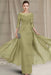 Chiffon A-Line Mother of the Bride Dresses Bateau with Lace Appliques - Sage - Mother of the Bride Dresses