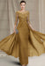 Chiffon A-Line Mother of the Bride Dresses Bateau with Lace Appliques - Gold - Mother of the Bride Dresses