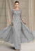 Silver Chiffon Aline Mother of the Bride Dress
