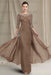 Mocha Chiffon Aline Mother of the Bride Dress