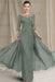 Sage Green Chiffon Aline Mother of the Bride Dress