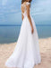 Boho Wedding Dresses 2021 chiffon v neck Short Sleeves A Line Split Front Bridal Dresses For Beach Wedding