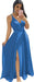 Elegant Chiffon Bridesmaid Dresses Aline V-Neck with Front Split