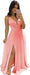 Elegant Chiffon Bridesmaid Dresses Aline V-Neck with Front Split