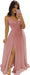 Elegant Chiffon Bridesmaid Dresses Aline V-Neck with Front Split