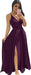 Elegant Chiffon Bridesmaid Dresses Aline V-Neck with Front Split
