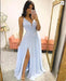 Elegant Chiffon Bridesmaid Dresses Aline V-Neck with Front Split