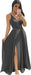 Elegant Chiffon Bridesmaid Dresses Aline V-Neck with Front Split