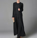 Chiffon three piece pantsuit with a long duster coat in black