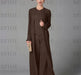 Chiffon three piece pantsuit with a long duster coat in chocolate brown