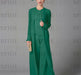 Chiffon three piece pantsuit with a long duster coat in emerald green