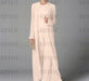 Chiffon three piece pantsuit with a long duster coat in ivory