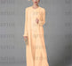 Peach chiffon mother of the bride pantsuit with long duster coat
