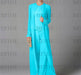 Chiffon three piece pantsuit with a long duster coat in turquoise