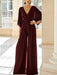 Cabernet chiffon mother of the bride jumpsuit with pockets and kimono sleeves