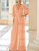 Coral chiffon mother of the bride jumpsuit with pockets and kimono sleeves