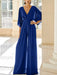 Dark Royal Blue chiffon mother of the bride jumpsuit with pockets and kimono sleeves
