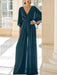 Chiffon jumpsuit with kimono sleeves and pockets in deep teal