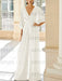 Ivory chiffon mother of the bride jumpsuit with pockets and kimono sleeves