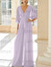 Lilac chiffon mother of the bride jumpsuit with pockets and kimono sleeves