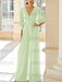 Chiffon jumpsuit with kimono sleeves and pockets in mint green