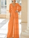 Orange chiffon mother of the bride jumpsuit with pockets and kimono sleeves