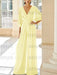 Chiffon jumpsuit with kimono sleeves and pockets in pale yellow