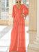 Papaya chiffon mother of the bride jumpsuit with pockets and kimono sleeves