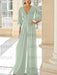 Sage Green chiffon mother of the bride jumpsuit with pockets and kimono sleeves