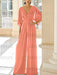 Watermelon chiffon mother of the bride jumpsuit with pockets and kimono sleeves